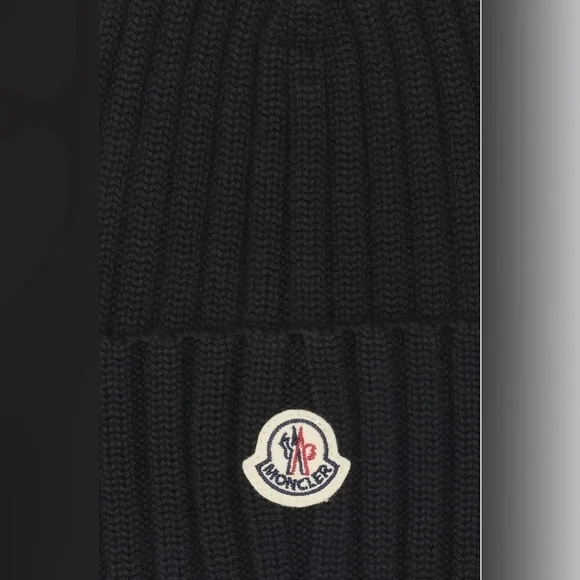 Moncler Black Knit Hat with Logo - Picture 2 of 2